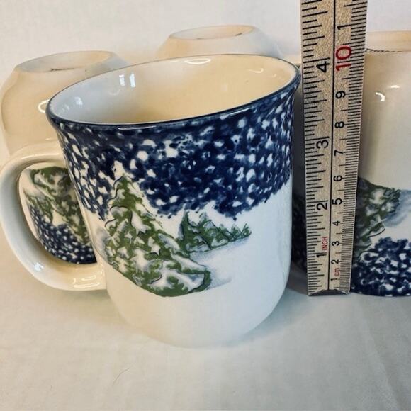 Thomson Snowman, Mug set of 4, Blue Speckles On Half, Snowman/Center Christmas - Picture 10 of 10